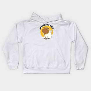 My Guardian Angel Capybara Angel Kids Hoodie